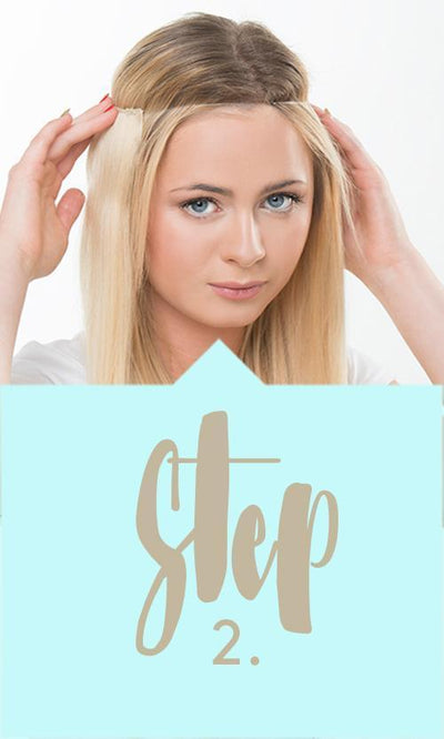 Schritt 2 - So wenden Sie Flip-in Haarverlängerungen an