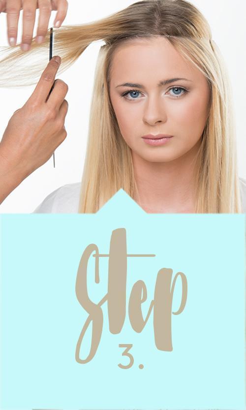 Schritt 3 - Anbringen von Flip-In Haarverlängerungen