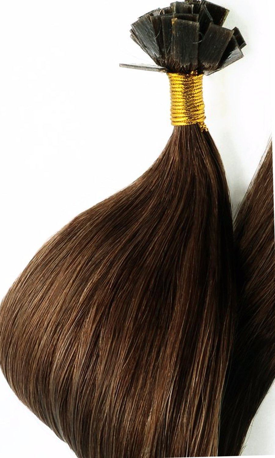 Keratin bonding natur-goldbraun hair extensions