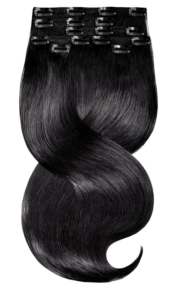 Schwarz Clip-in Remy Haarverlängerungen