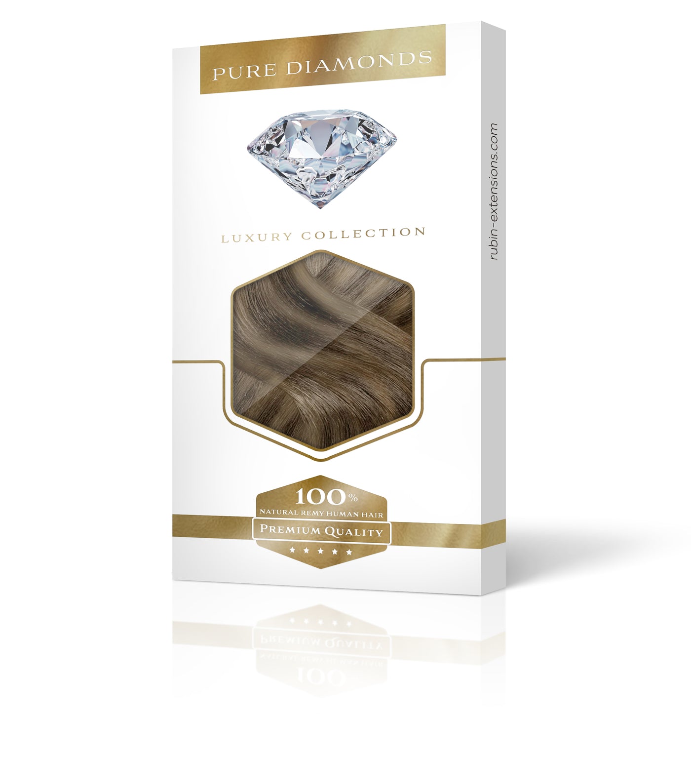 Pure Diamonds Natur-Goldbraun & Hellbraun-Karamell Clip-in Haarverlängerungen 