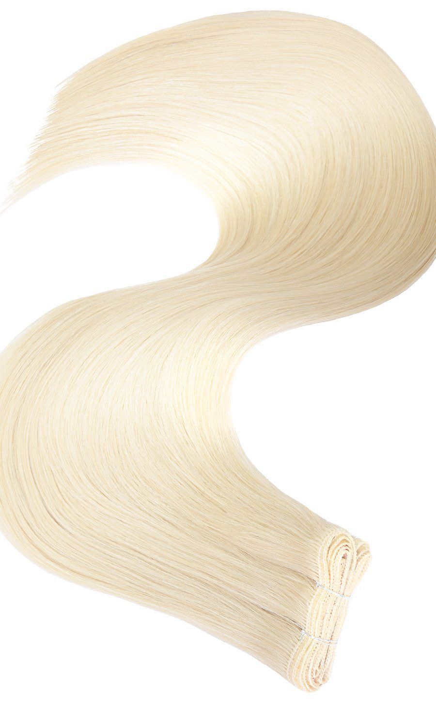 Premium Echthartressen Goldblond Flat Weft Hair Extensions