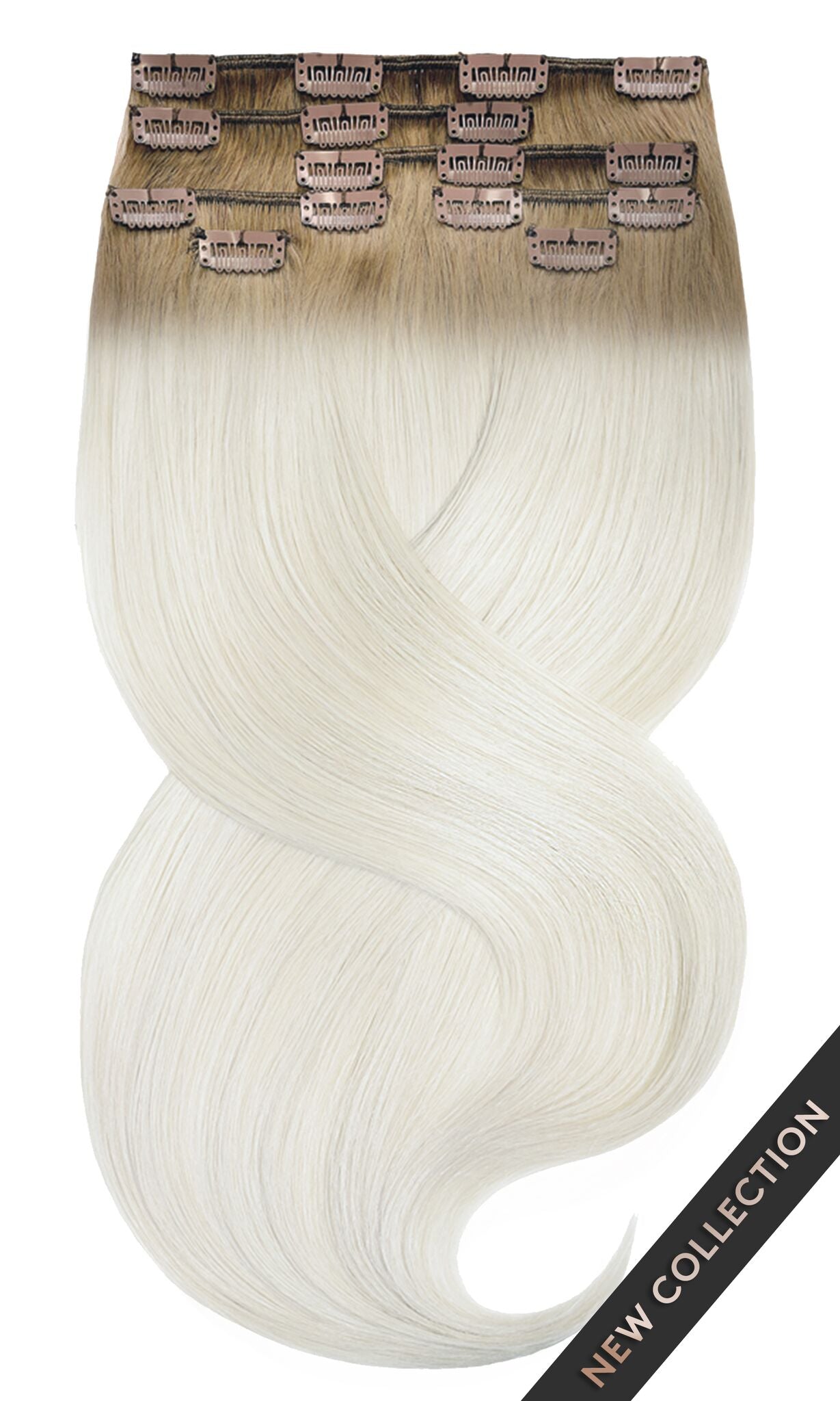 Ombre Honigblond & Silber Clip-in Hair Extensions